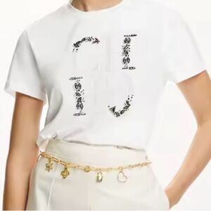 Carolina Herrera White Graphic Short Sleeve Tee